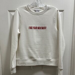 Athleta Find Your Movement embroidered sweatshirt- white with red lettering